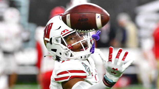 Wisconsin wide receiver Skyler Bell at the Las Vegas Bowl (Credit: